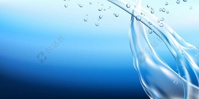 蓝色背景商务水珠水花水流水滴渐变背景