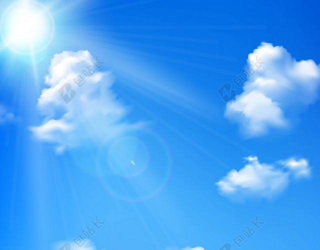 太空蓝色背景蓝天白云渐变背景