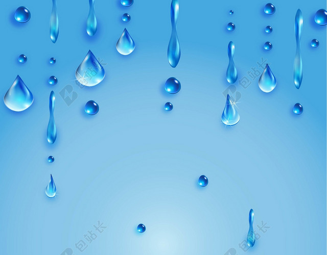 蓝色背景水珠水滴渐变背景