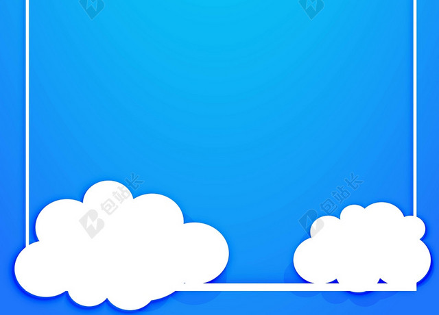 太空蓝色背景卡通背景蓝天白云风筝背景