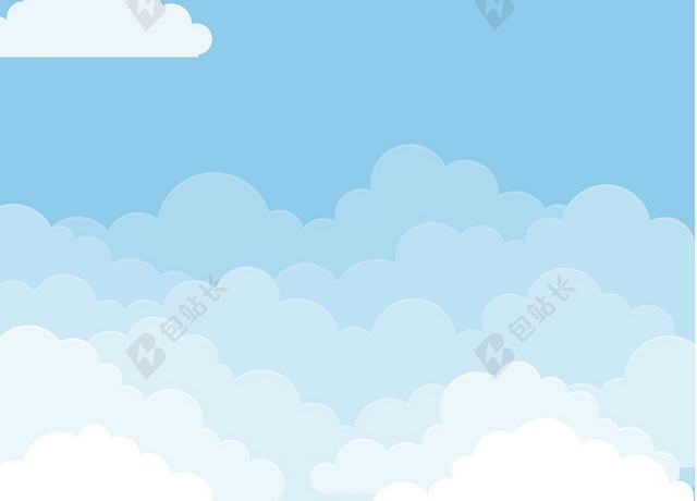 太空蓝色背景卡通背景蓝天白云渐变背景