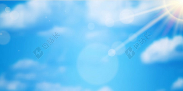 蓝天白云天空背景太空蓝色背景光晕光效蓝天白云渐变背景