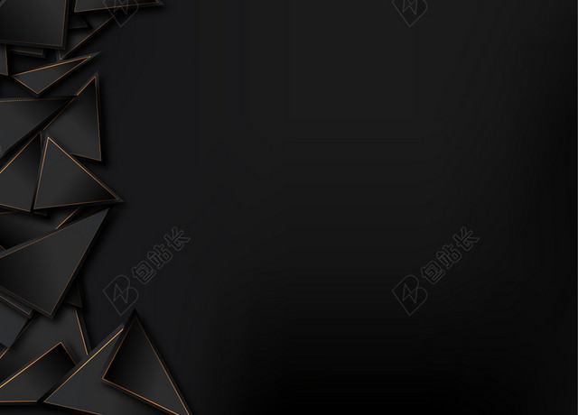 三角几何重叠立体黑色背景
