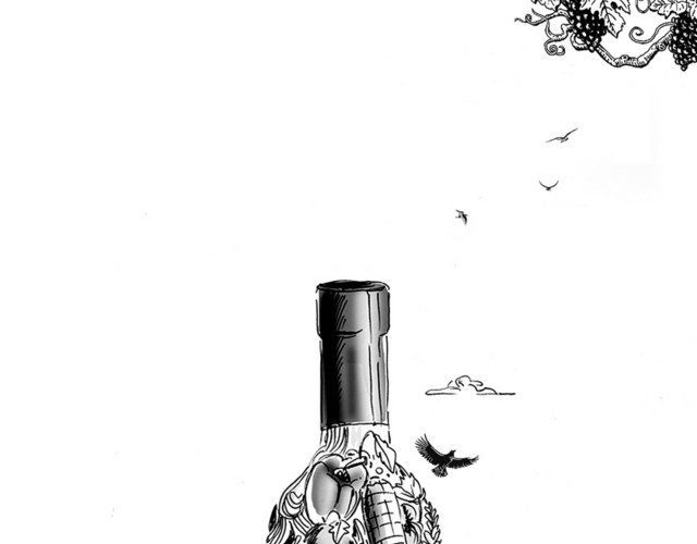 手绘红酒葡萄酒酒水酒文化酒瓶素材