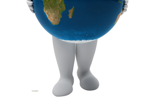 3D小人地球PNG素材