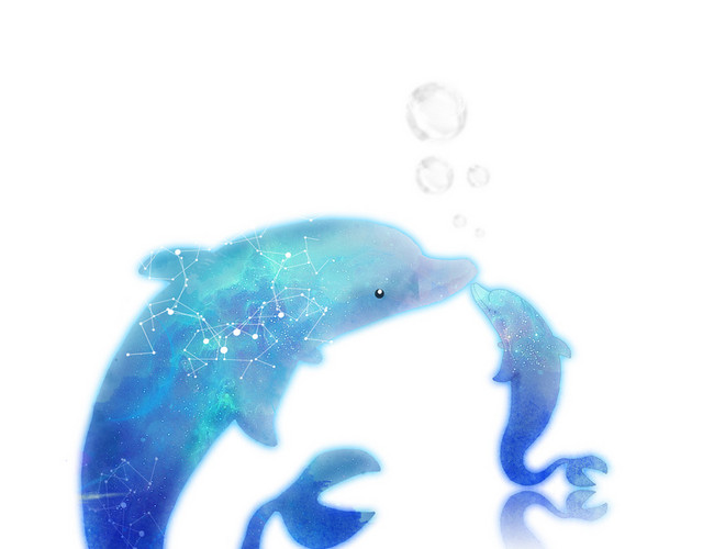 海洋生物蓝色保护动物公益素材