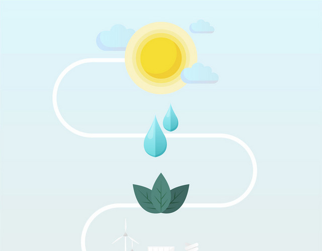 简约节约用水发电矢量素材