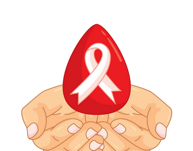 红色艾滋丝带公益宣传素材