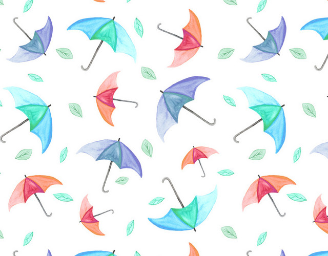 彩色雨伞雨具卡通手绘素材