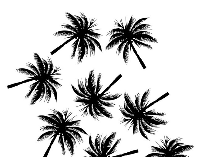 树剪影矢量素材