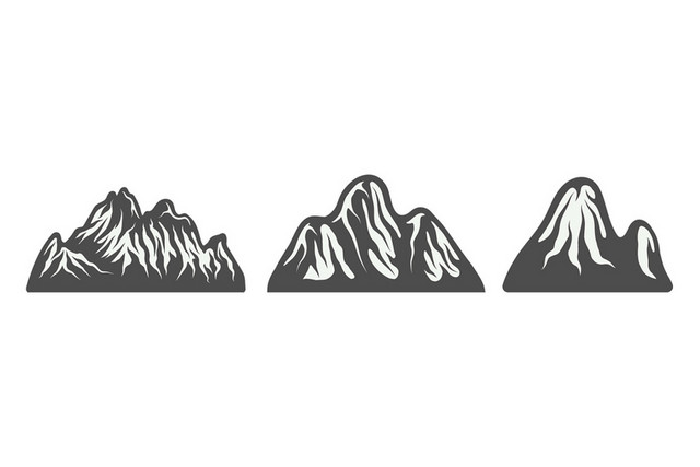 山剪影图标矢量素材