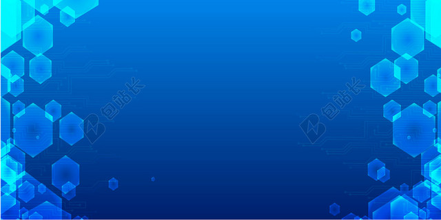 蓝色背景几何背景不规则形状科技背景海报