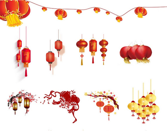 红色中国风灯笼素材