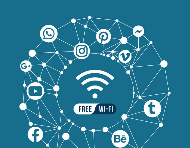 通信WIFI社交网站图标素材