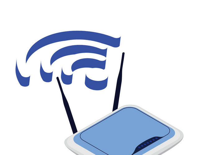 通信简约手绘蓝色WIFI素材