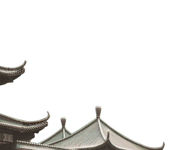 中国风屋檐院墙屋顶素材
