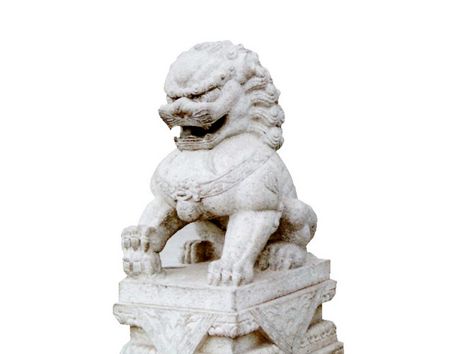 中式石雕石狮子素材