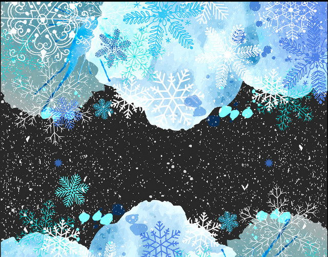 冬天立冬冬至雪花冰冰素材