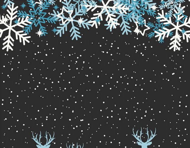 冬天立冬冬至雪花小鹿素材