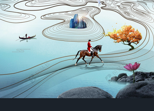 古风背景山水背景房地产背景素材