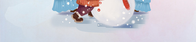 卡通立冬冬天雪景雪人雪花人物素材