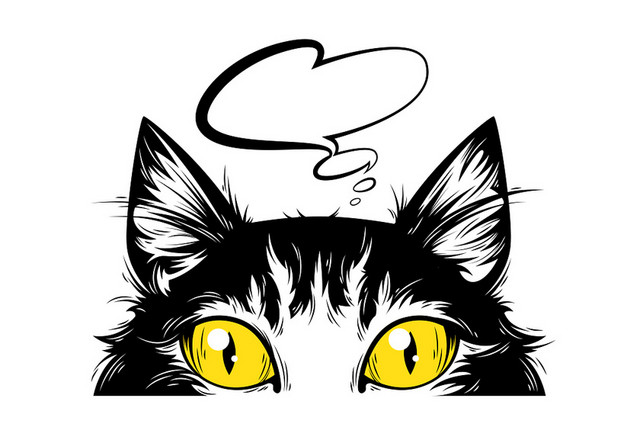 卡通猫咪剪影动物矢量素材
