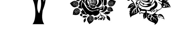 黑色玫瑰花剪影矢量素材