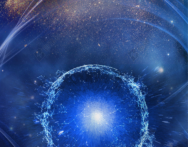 蓝色大气周年庆典光效星空背景活动庆祝