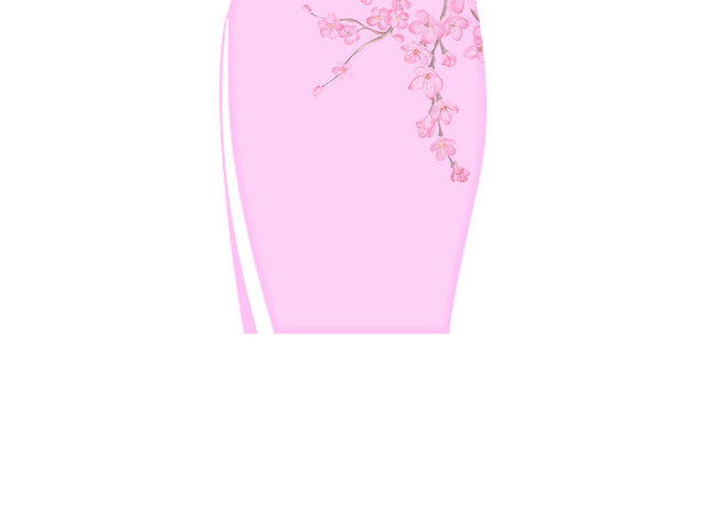粉色梅花旗袍剪影素材