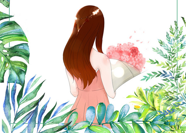 手绘插画风格绿色夏天处暑大边框素材