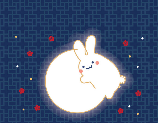兔子一只可爱玉兔中秋节矢量免抠图