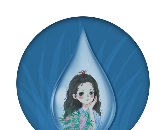 蓝色水珠夏天处暑艺术效果素材