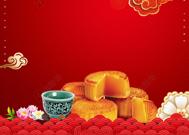 中国风红色的中秋节背景