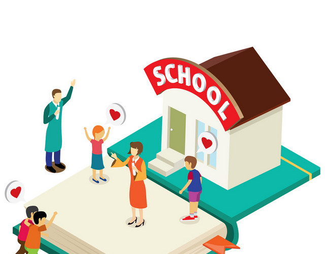 手绘人物开学季矢量图