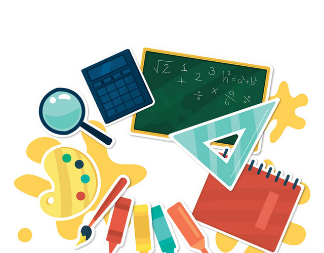 教学用品开学季矢量图