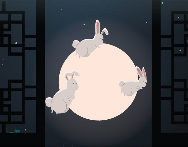 中国风中秋玉兔免抠图