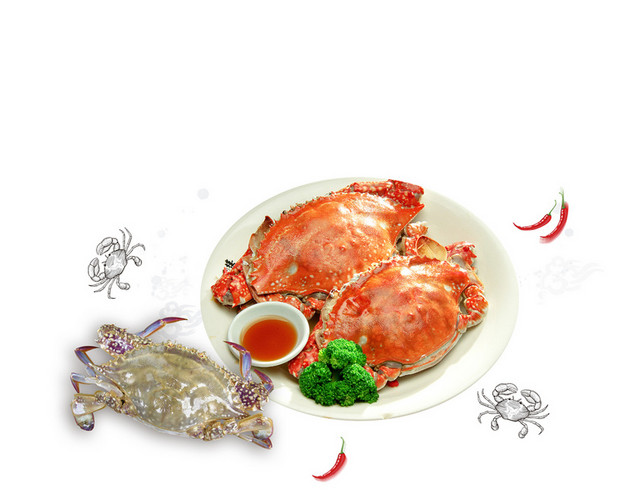 大闸蟹螃蟹海鲜酱料素材