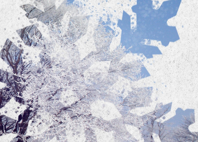雪花形状雪景图
