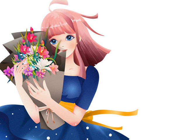 感恩节卡通手绘人物原创素材