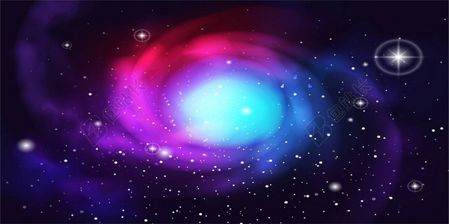科幻炫彩紫色黑洞星空银河背景渐变背景海报素材