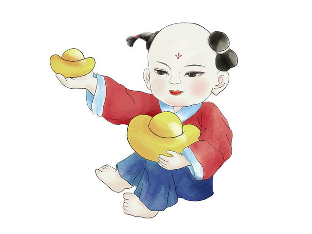 新年主题插画年画春节插画