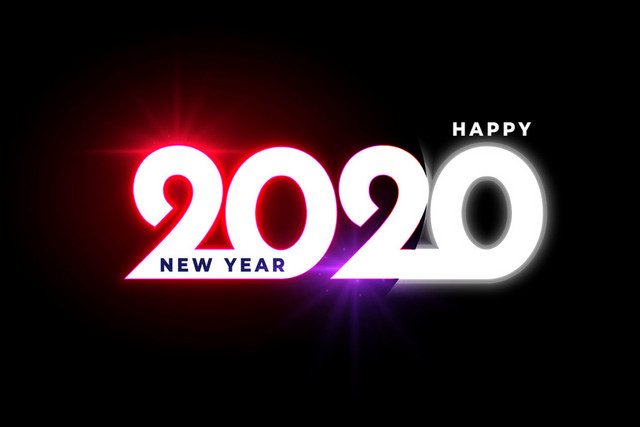 彩色2020艺术字矢量素材