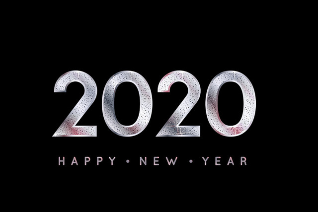 银色2020艺术字矢量素材