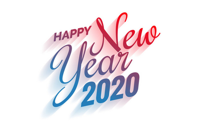 彩色2020艺术字矢量素材