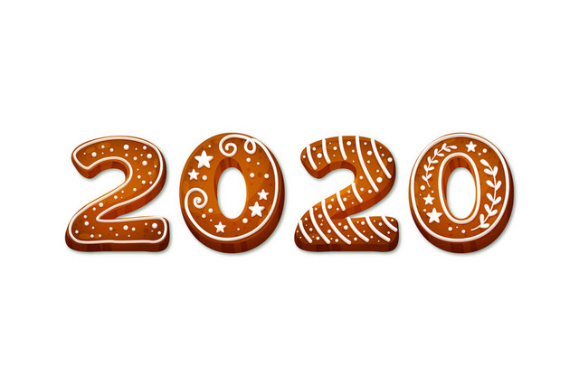 彩色2020艺术字矢量素材