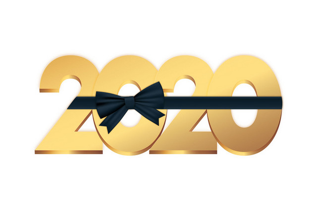彩色2020艺术字矢量素材