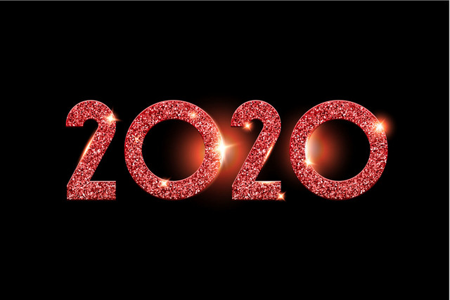彩色2020艺术字矢量素材