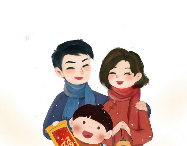 新年主题鼠拜年喜庆欢乐插画春节插画
