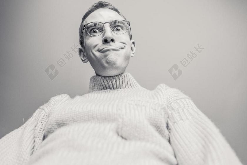 男子 傻 搞笑 疯狂 很奇怪 奇数 奇特 人 表情 模型