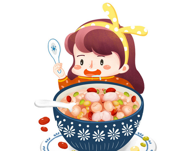 卡通手绘腊八粥腊八节原创素材